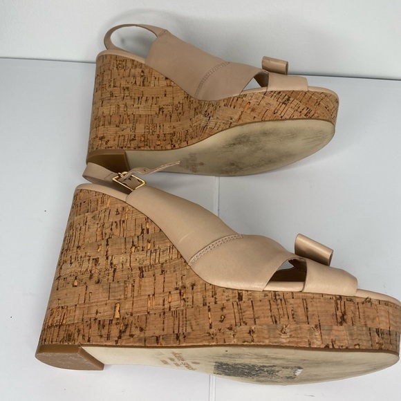 KATE SPADE Rock Stud Tan Wedge Sandals - Picture 5 of 10